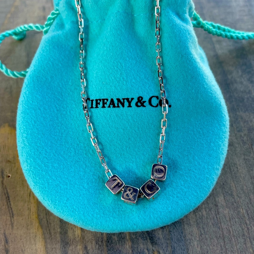 Retired Tiffany & Co Block Letter Necklace
